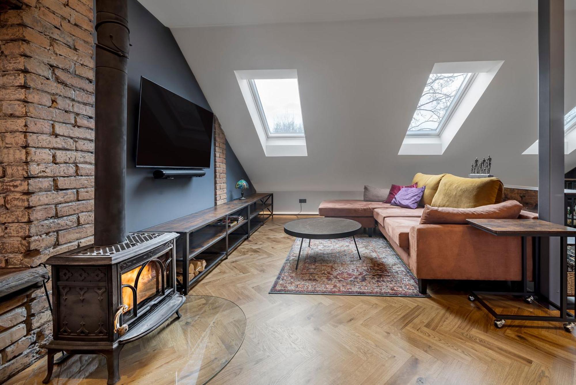 Cozy Penthouse Apartment Vilnius Exterior photo